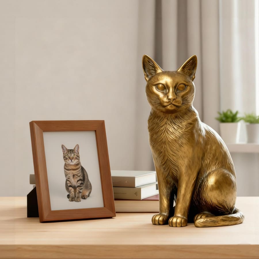 Custom Brass Luxury Cat Figurine