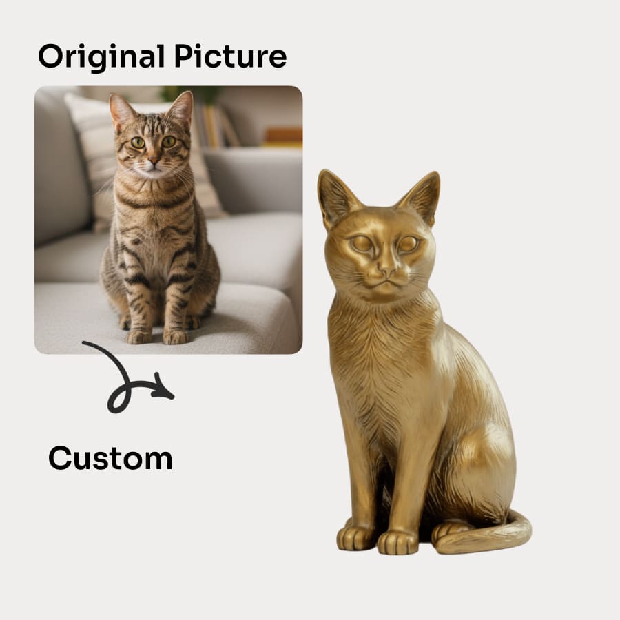 Custom Brass Luxury Cat Figurine