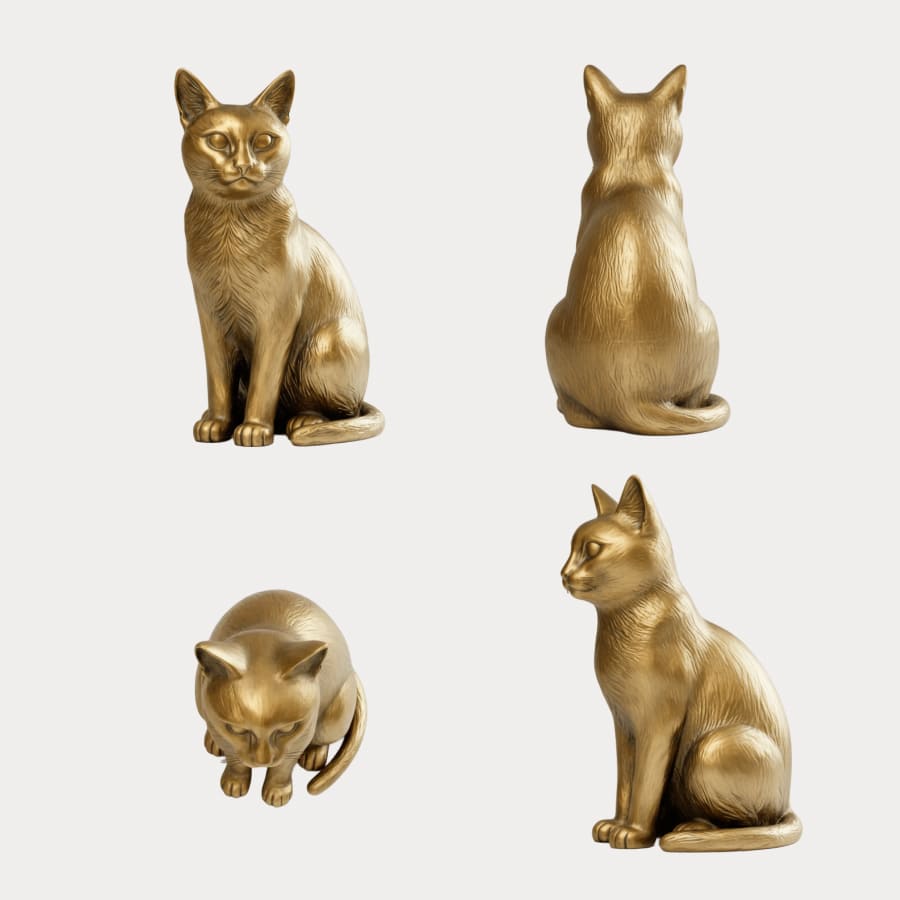 Custom Brass Luxury Cat Figurine