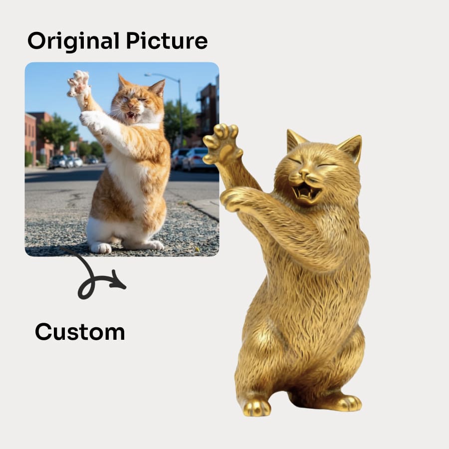 Custom Brass Luxury Cat Figurine
