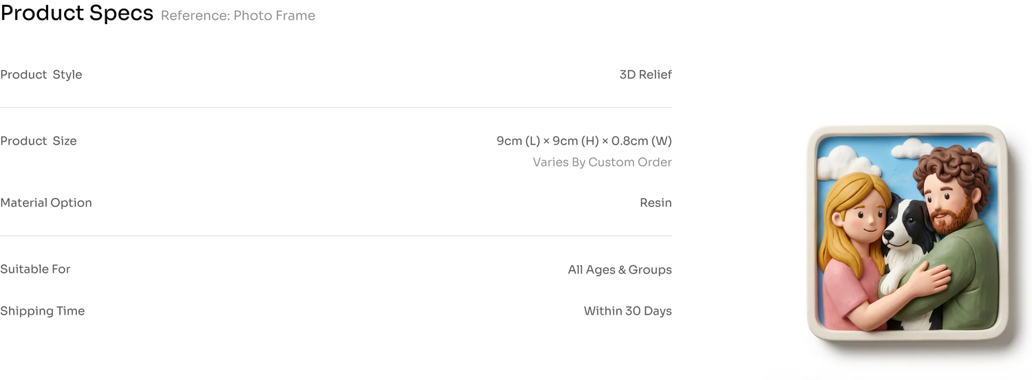 Custom 3D Portrait 对比图