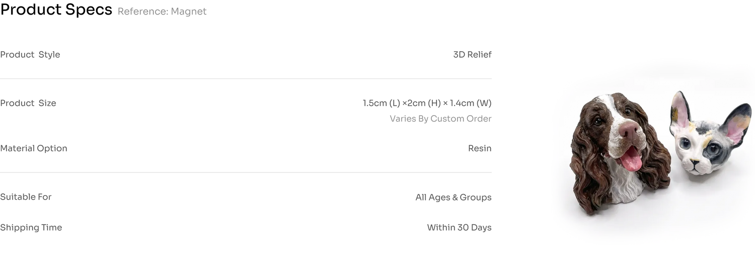 Customized Pet Refrigerator Magnet 对比图